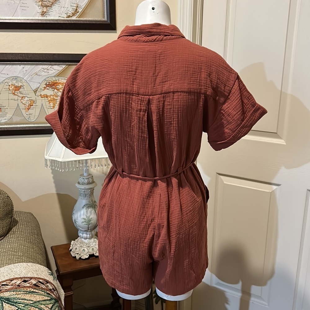 Madewell Lightspun Belted Safari Romper. NWT. XS - Picture 7 of 12